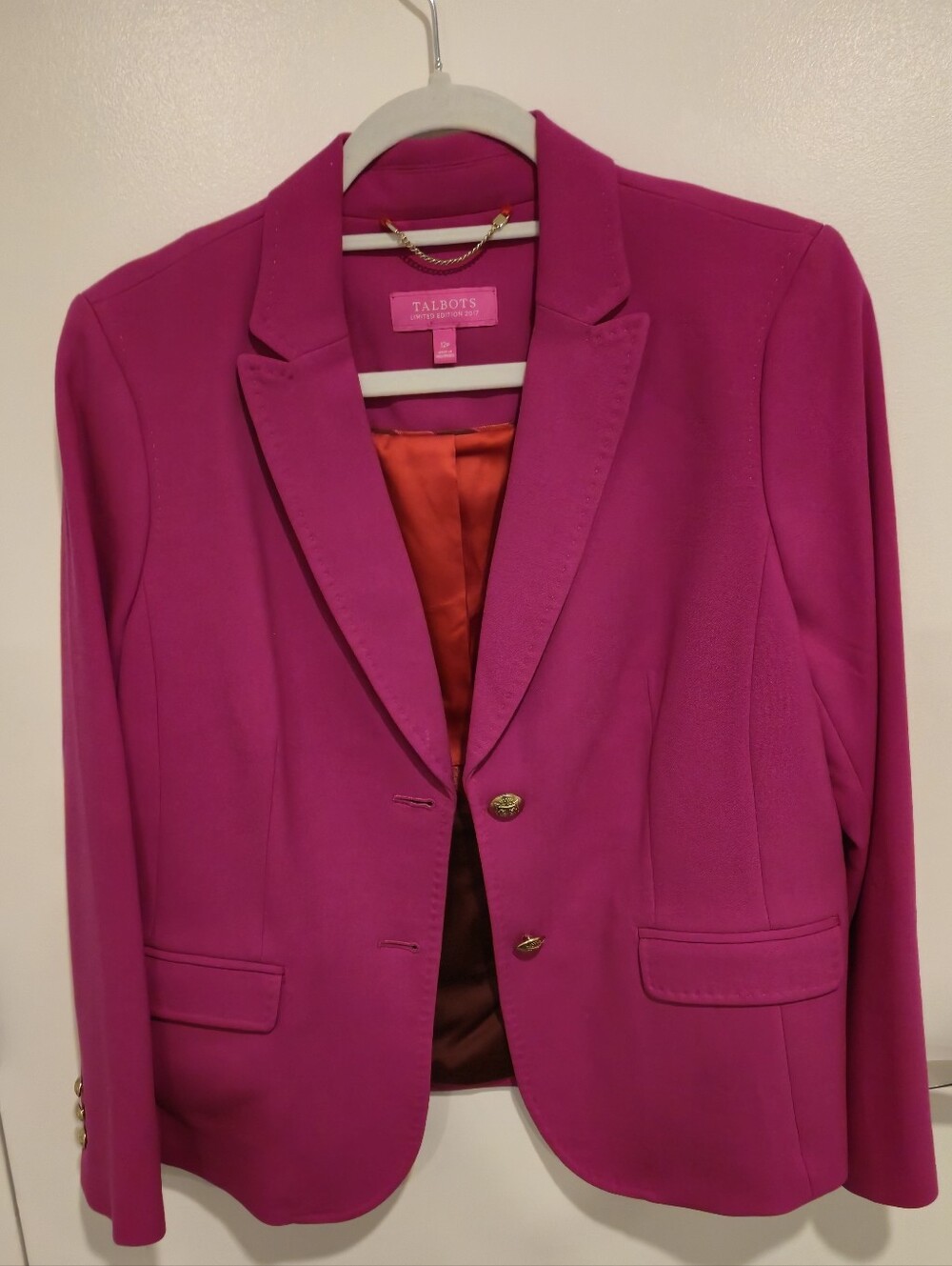 Talbots Fuchsia Pink Tailored Blazer 2017 Limited Edition